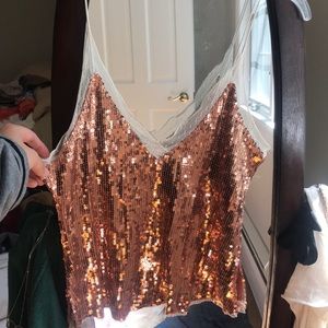 Free people pink sequin tank